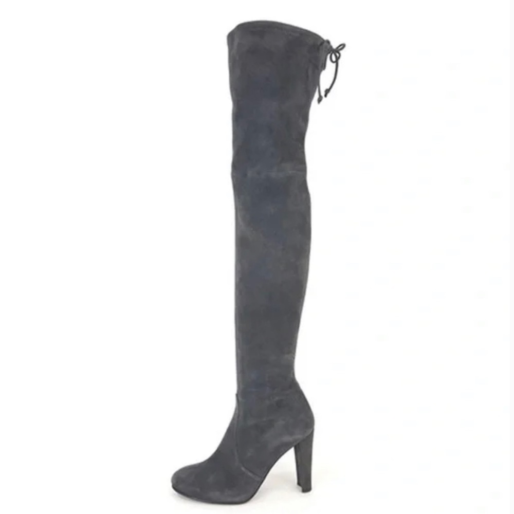 Stuart Weitzman Highland High Heel Boots- Grey Suede Size US 6
